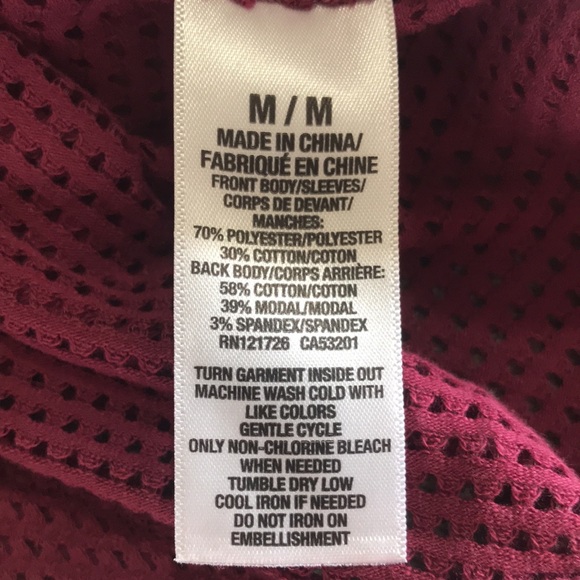 Aeropostale Long Sleeve Burgundy Top Medium NWT - Picture 3 of 3